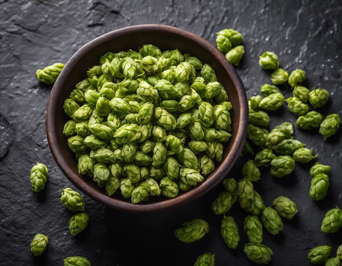 Hops pellets are a form of hops that have been processed and compressed into small, cylindrical pellets. They are made by grinding whole hops, removing excess v