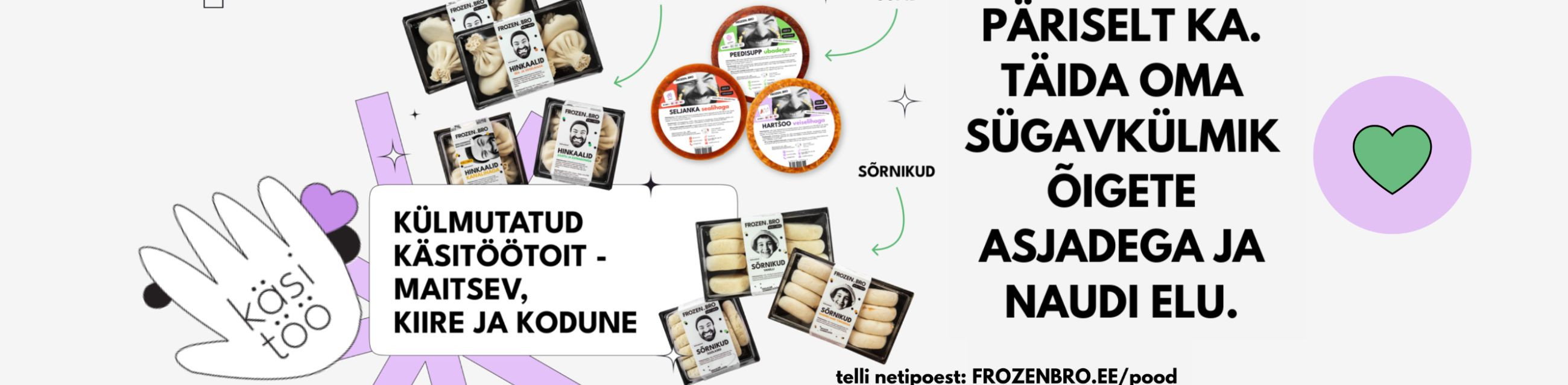 kiired gurmeeroad, juustu ja estragoniga, veise- ja lambalihaga, veise- ja sealihaga, soolased, Külmutatud hinkaalid, Külmutatud sõrnikud, hartšo, traditsiooniline hinkaali, sõrnikud