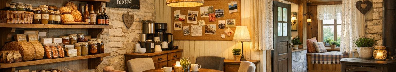 Igapäevane hubane kohvik, lühiajaline majutus, kohalikud tooted ja väikesed ürituste ruumid.