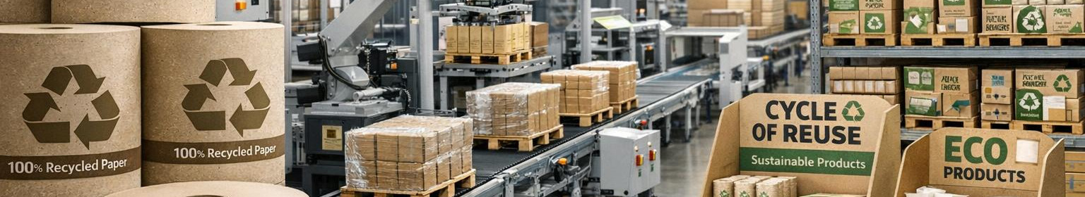 We design and produce recyclable cardboard packaging and offer paper production, recycling and packaging machine products. We help reduce plastic, improve the efficiency of logistics and support circular economy goals.