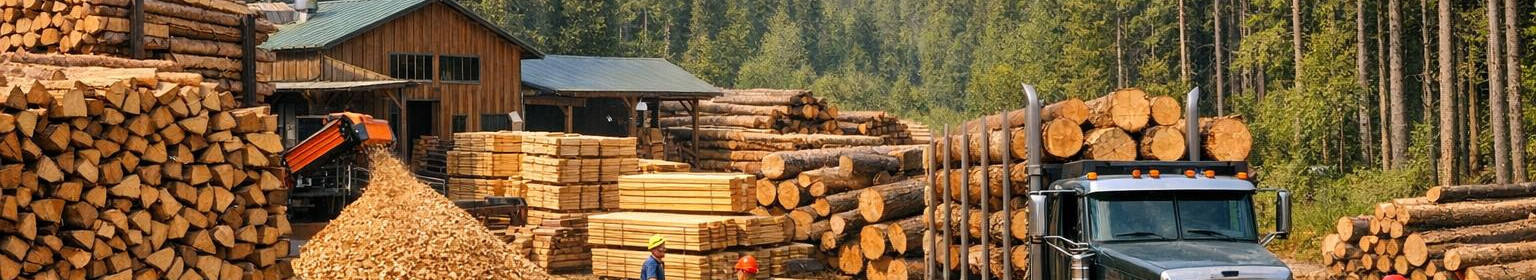 Sawdust, Wood chips, Grinding of wood, processing of logs, Fuel tree, Hinges, Breakdown of wood, storage of firewood, Forest management, Harvesting trimming