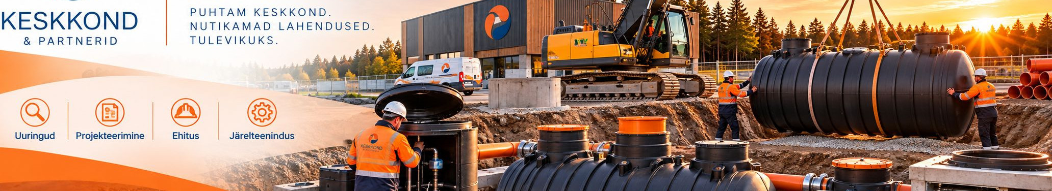 Pumps, septicators with filter basket, wastewater and stormwater treatment, oil and fat trappers, stink filters, wastewater treatment plant equipment, special purpose wells, Tanks, rainwater collectors, Environmental Engineering
