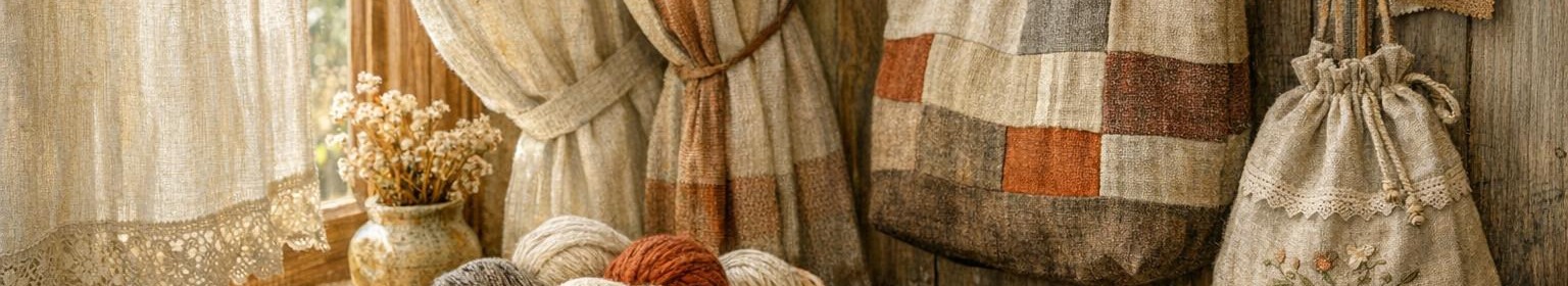 Handmade curtains, bags and wool products. Local small production and personalized textiles for your home.