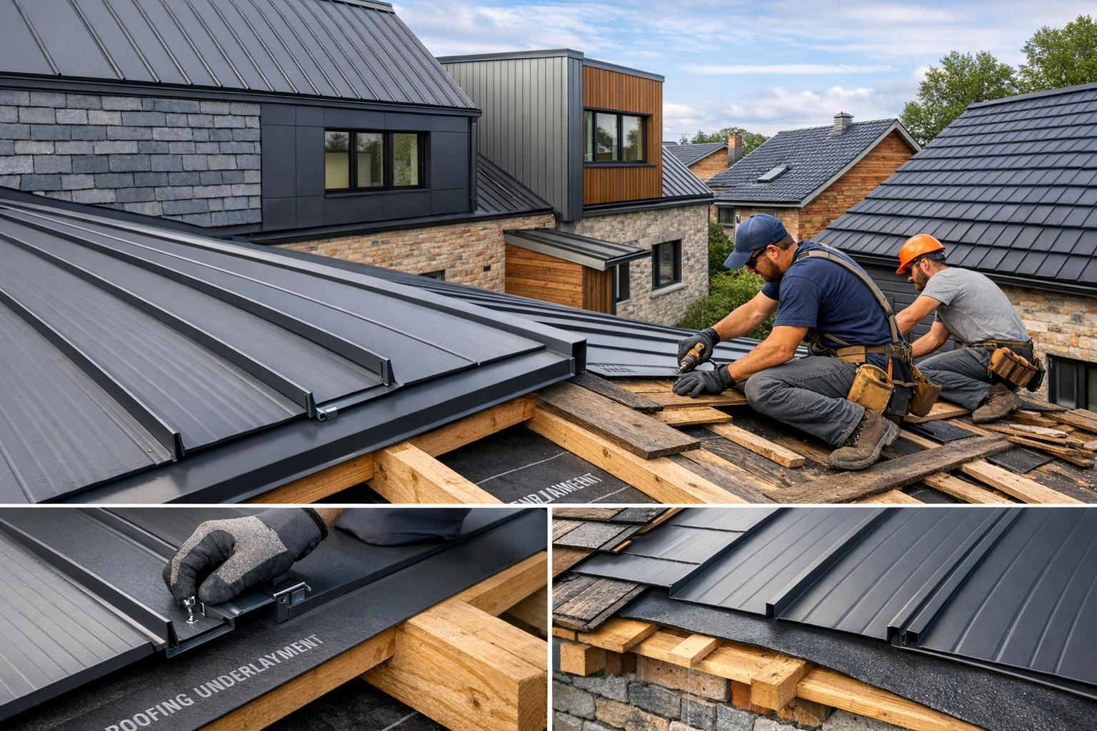 Meie teenuste hulka kuuluvad valtskatused erinevate viimistlustega, fassaadide katmine kvaliteetse profiilplekiga ning katusetööde kogupakett, alates sarikate paigaldusest kuni tuulekasti ehituseni.