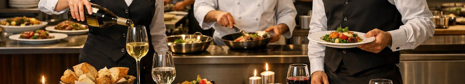 Loome restoranidele ja üritustele kohandatud toitlustuse — professionaalne teenindus, efektiivne köögikorraldus ja range hügieen, et vähendada kulusid ja tõsta klientide rahulolu.