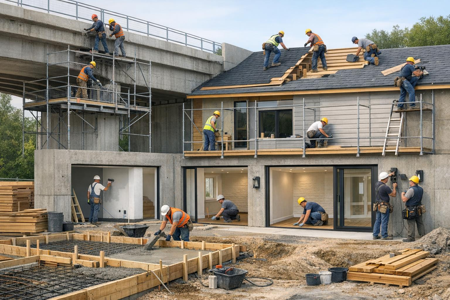 Tegeleme ehitusteenuste pakkumisega, sealhulgas sildade renoveerimise, kergemate ehitustööde, hooldus- ja remonditööde, projekteerimise ning valgustuslahendusteg