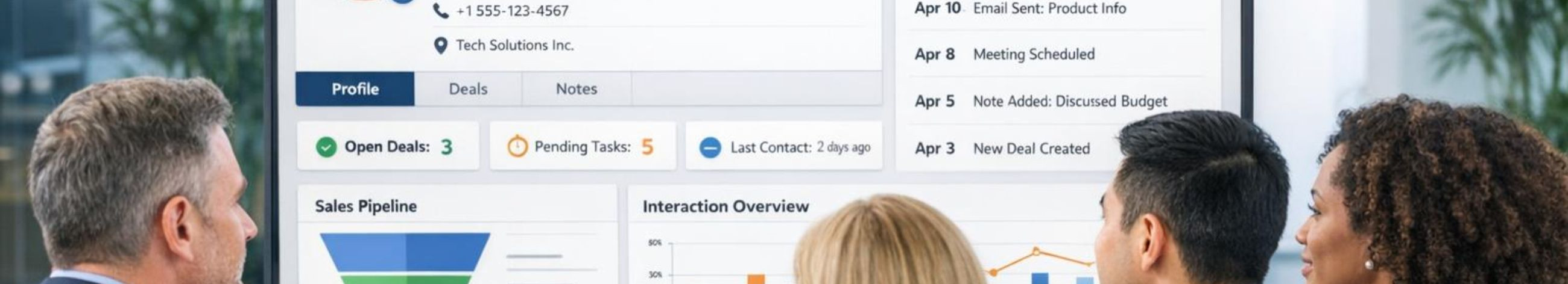 Web-based CRM that combines customer data and communication history. Secure authentication and multilingual interface for sales and support teams.
