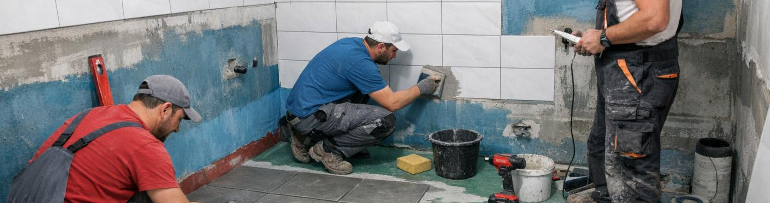 We offer wall and floor tiling, hydro-insulation and floor leveling based on work or material. Fast, accurate work with a 3-year work warranty.