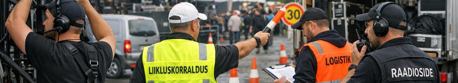 projektijuhtimine, Külaliste logistika, liikluskorraldus, tehniline tugi, Ruumiplaanide digitaliseerimine, ürituste planeerimine, Tarnijate koordineerimine, täisteenus, Liiklusplaanid, Liiklusjuhid