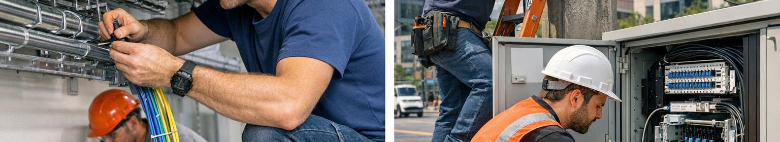 We install fiber and data cables, cable lines, pipelines and spleys to ensure stable connection and reduce maintenance costs both indoors and outdoors.