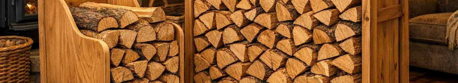 Family-made plywood carts and keepers that reduce the burden of carrying and improve the internal drying of fuel trees. A durable and practical home solution.