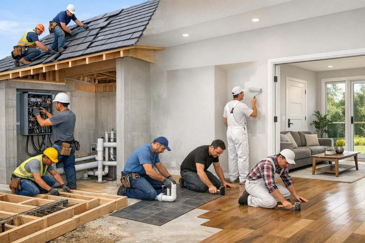 Pakume kvaliteetset ehitusteenust, mis hõlmab ehitustööd, renoveerimist, plaatimist, värvimist ja viimistlust, vundamendi ehitust, elektri- ja sanitaartööd, arhitektuuriteenuseid, üldehitust ja ehitusjuhtimist ning hoonete ehitustööd.