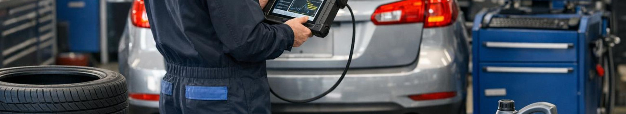 maintenance of vehicles, Repair of cars, Diagnostics of motor vehicles, oil change, Tyre work and wheel balancing, Diagnostics and Malfunction Search, Repair of electronics and automotive electronics, Changing and charging batteries, Regular maintenance (vehicle maintenance control), Preparation for a technical inspection