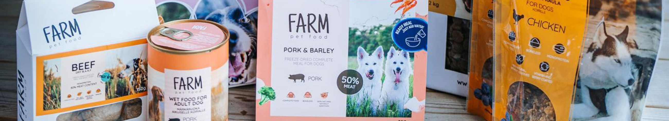 FARM Pet Food loodi 2021. aastal pärast aastatepikkust uurimistööd, et pakkuda lemmikloomadele kõrgekvaliteedilist toitu ilma säilitus-, lisa- ja muude kahjulike aineteta.