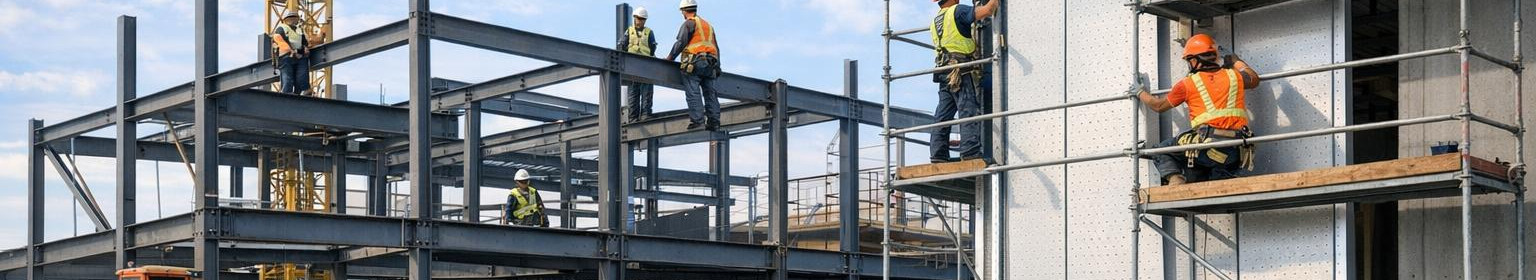 We carry out steel, facade, heating, ventilation and electrical installations and coordinate works through a single contact point, ensuring quality, timetable and energy efficiency.