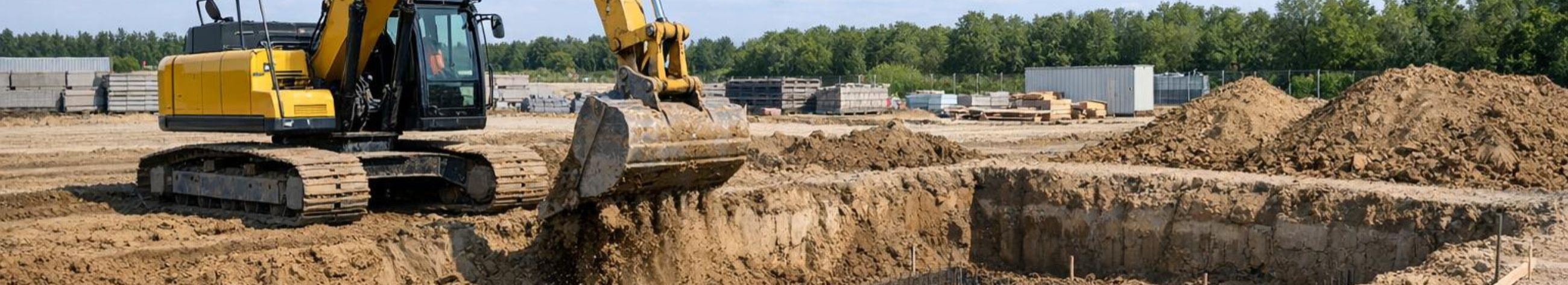kaevetööd ja pinnasetööd, Lammutus­tööd ekskavaatoriga, ehitusplatsi ettevalmistus, vundamendi kaevamine, kraavikaevamine, ekskavaatoriga kaevetööd, kaevetööd, kontrollitud lammutustööd, ehitise lammutamine, betooni purustamine