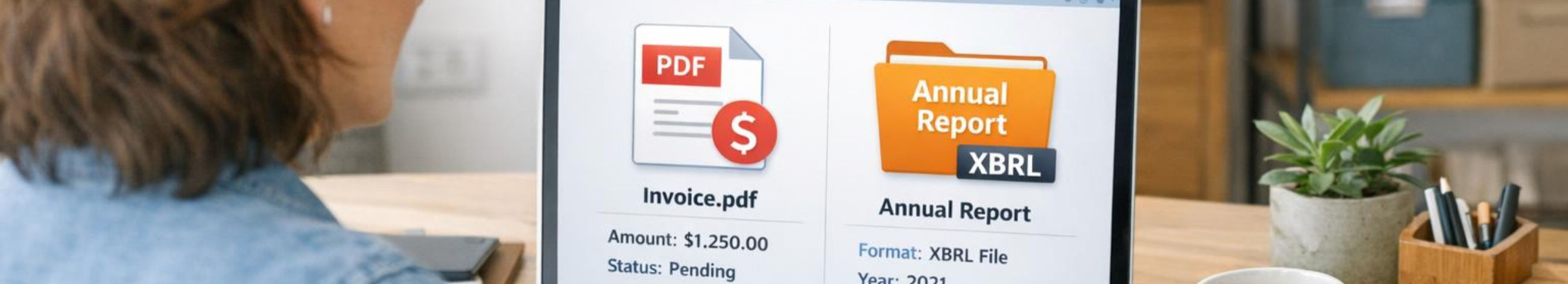 XBRL report, Annual Report, sales invoices, simple settlement, reporting assistance, reporting, corporate reporting, PDF invoices, Brand invoices, Presentation aid