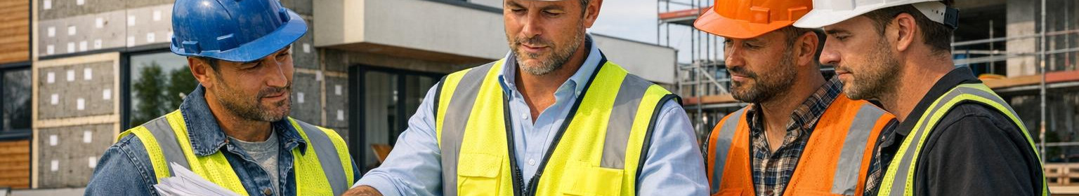 construction of apartment buildings, Electric and plumbing work, roofing work, installation of bearing structures, foundation and concrete works, construction of non-residential buildings, construction of public buildings, construction of industrial buildings, construction of commercial buildings, construction management and coordination