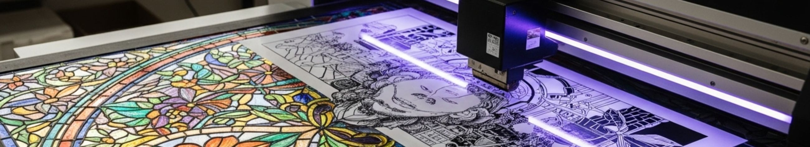 Valmistame käsitööna vitraažipaneele ja pakume UV-trükki klaasile, metallile ja plastikule. Täislahendused disainist paigalduse ja restaureerimiseni äriruumi ning kodu jaoks.