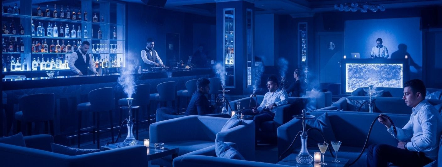 Põnev, stiilne ja hoolikalt kureeritud õhtuelamus  ühendab luksuslikud kokteilid, mitmekesised vesipiip (shisha) valikud ja elavad DJ-esinemised, et luua energi
