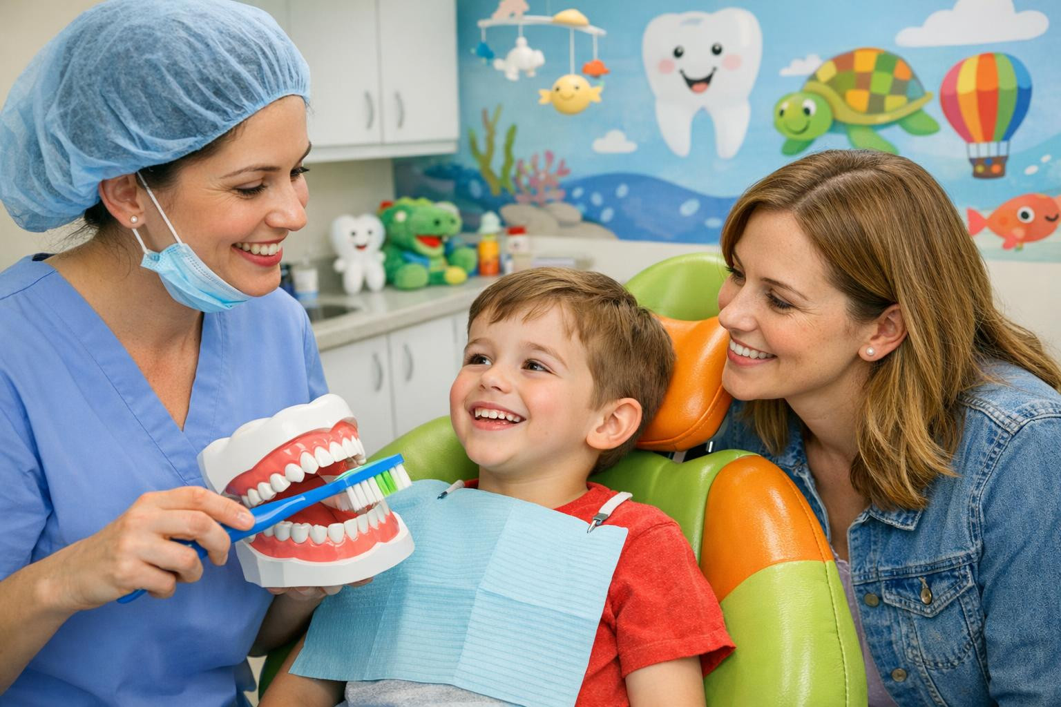 Child dental treatment   offers children a safe, relaxing and playful meeting with a dentist to shape a positive attitude towards dental care from an early age.