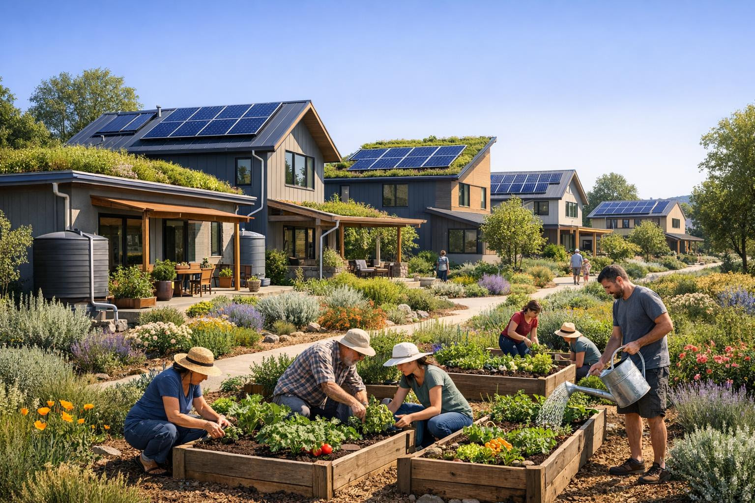 Eco-friendly housing, also known as green housing, refers to residential buildings designed and constructed with the aim of minimizing environmental impact. The