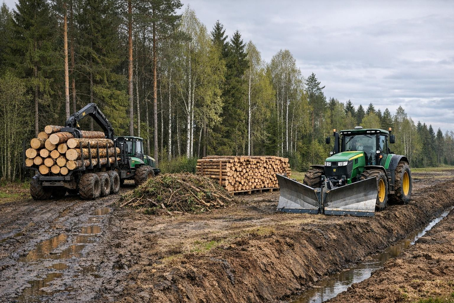 Welcome to H&E ForestWork OÜ, where we bring your landscape visions to life with our comprehensive range of machine services. Nestled in the heart of Southern E