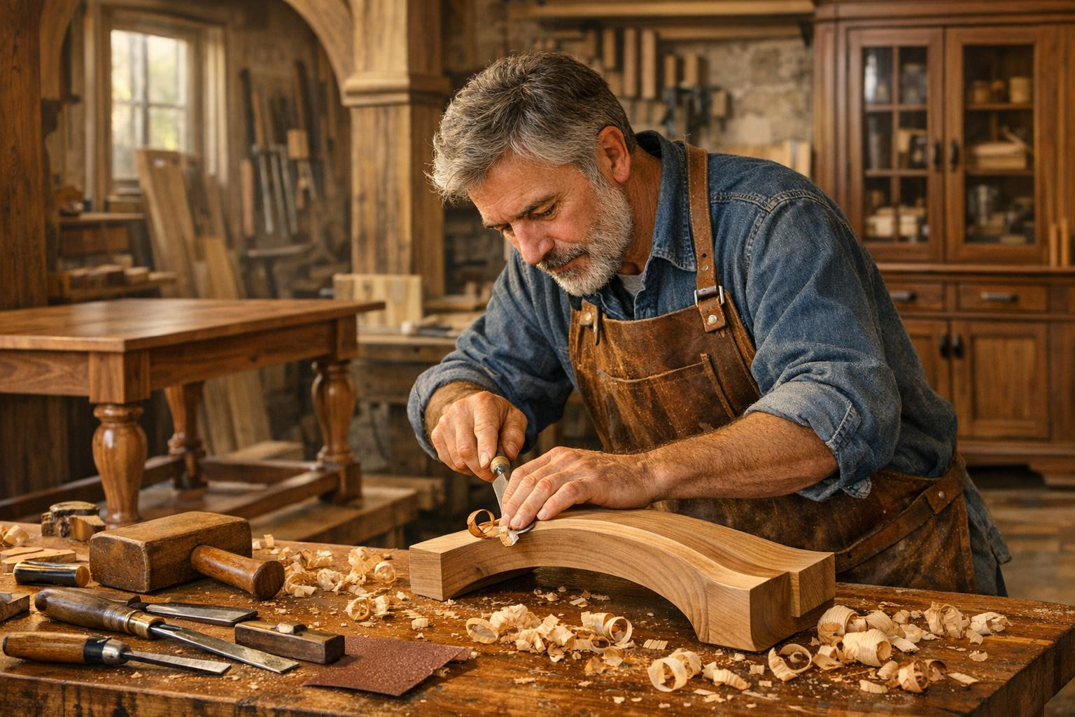 Carpentry is an ancient craft that combines the use of wood and an artisan's skill to create structures and objects that are both functional and aesthetically p
