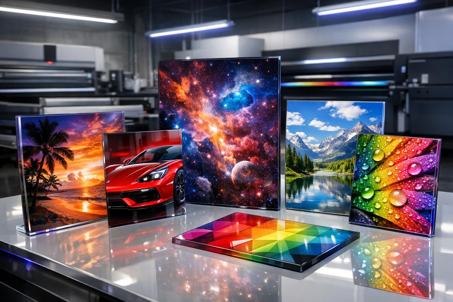 UV printing services  bring vision to reality: bright colours, sharp details and long resistance to both advertising and interior design. Due to the rapid UV-dr