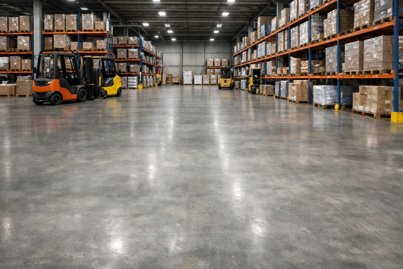 Solid floor, which keeps the business moving     Surface hardening   ensures the necessary durability of storage areas and production building floors under inte