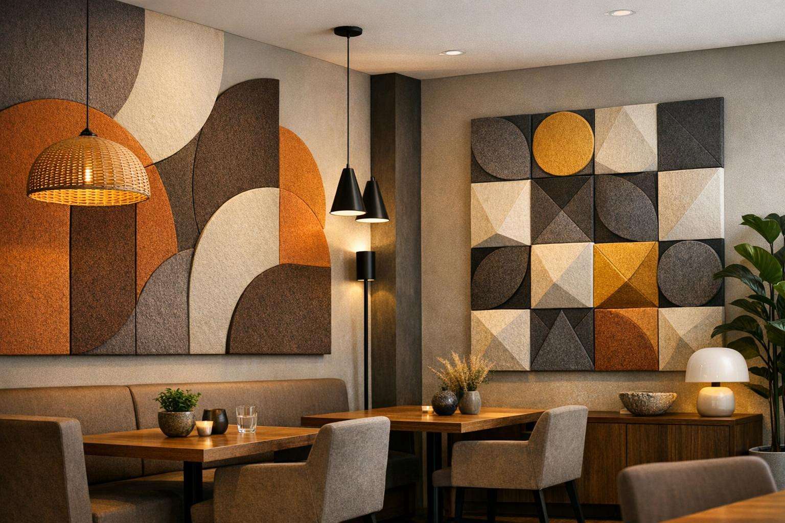 Acoustic panels give the room a clear and controlled sound picture, ...
