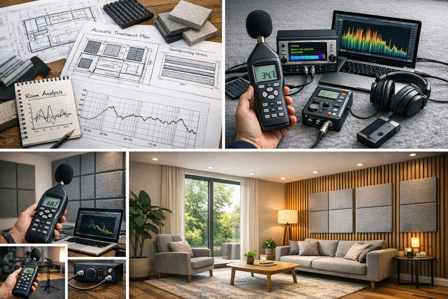 Full acoustic solution for spaces and buildings  Full acoustic solution combines space acoustics design, sound insulation design, acoustic measurements and anal