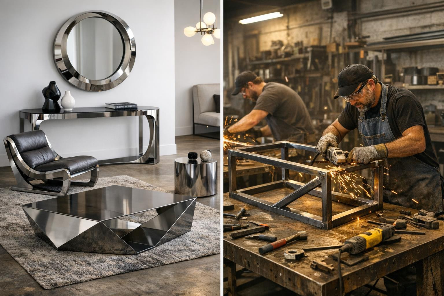 Adapted metal furniture  creates the character and durability of the spaces: elegant, practical and made exactly as needed. Metal solutions are suitable for bot