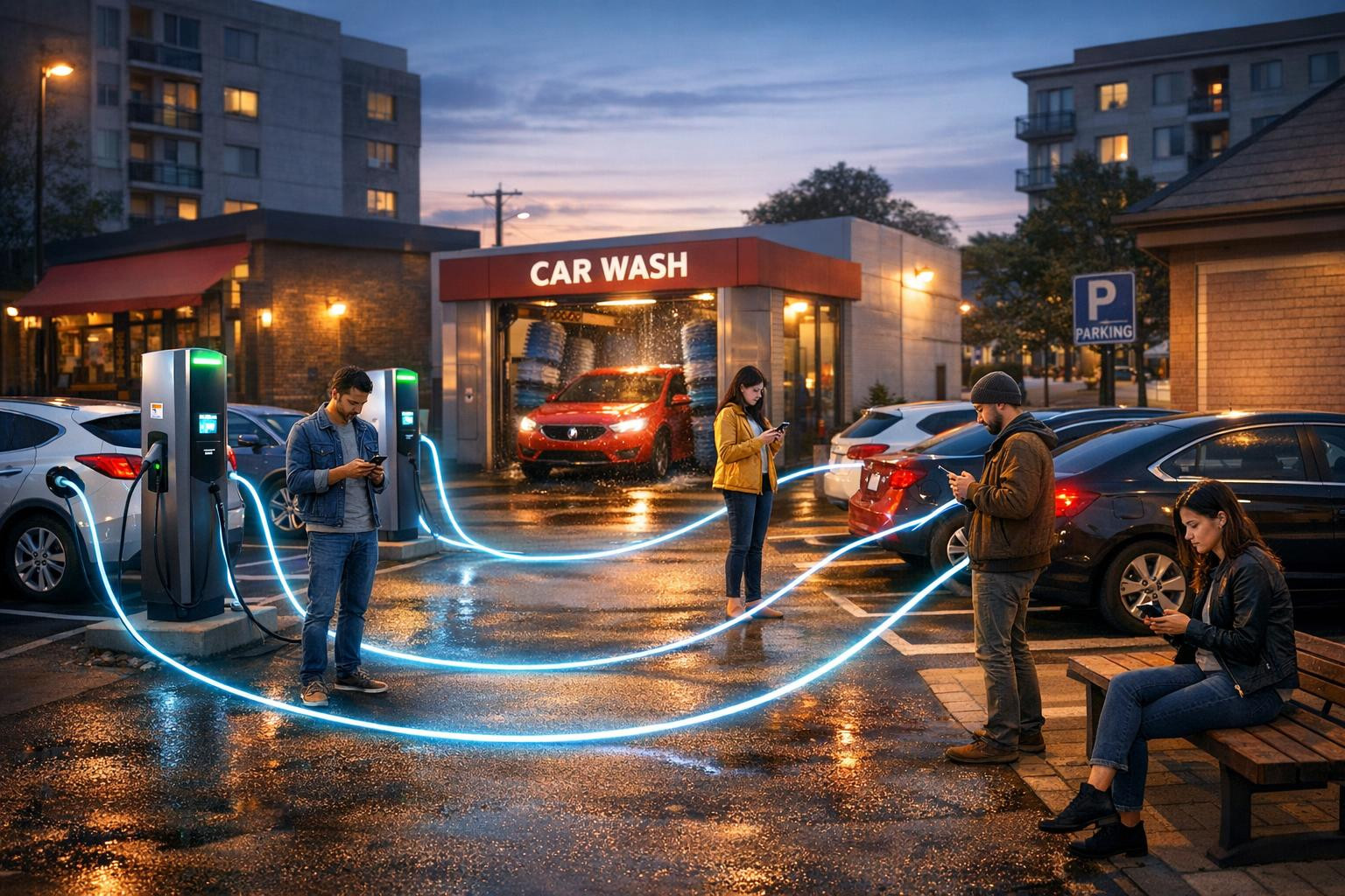 The full-service platform  combines mobile parking, car wash reservation and charging of electric vehicles from a comfortable single environment, allowing drive