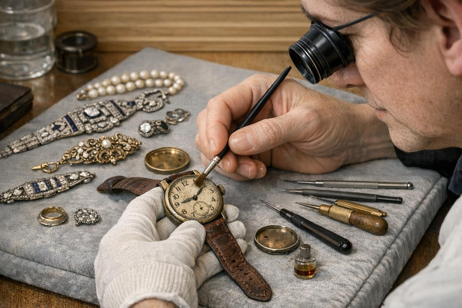 Professional antique restoration  combines craftsmanship and conservation principles to give valuable watches and jewellery a new life, preserving their histori