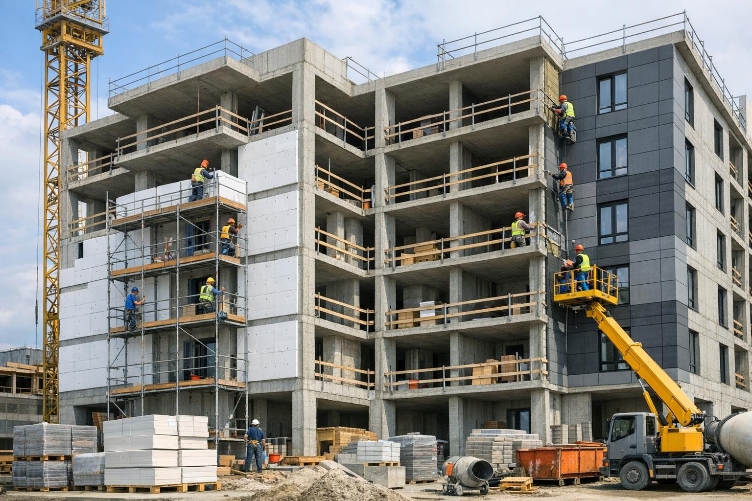 The construction of apartment buildings combining accuracy, durability and energy efficiency: from the planning phase to the transfer, a strong carrying structu