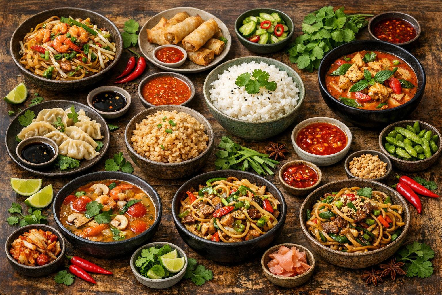 Discover the tastes of Asia at home - step by step and reliably     Asian recipes  bring to the kitchen clear, tested steps that make rice dishes and noodle dis