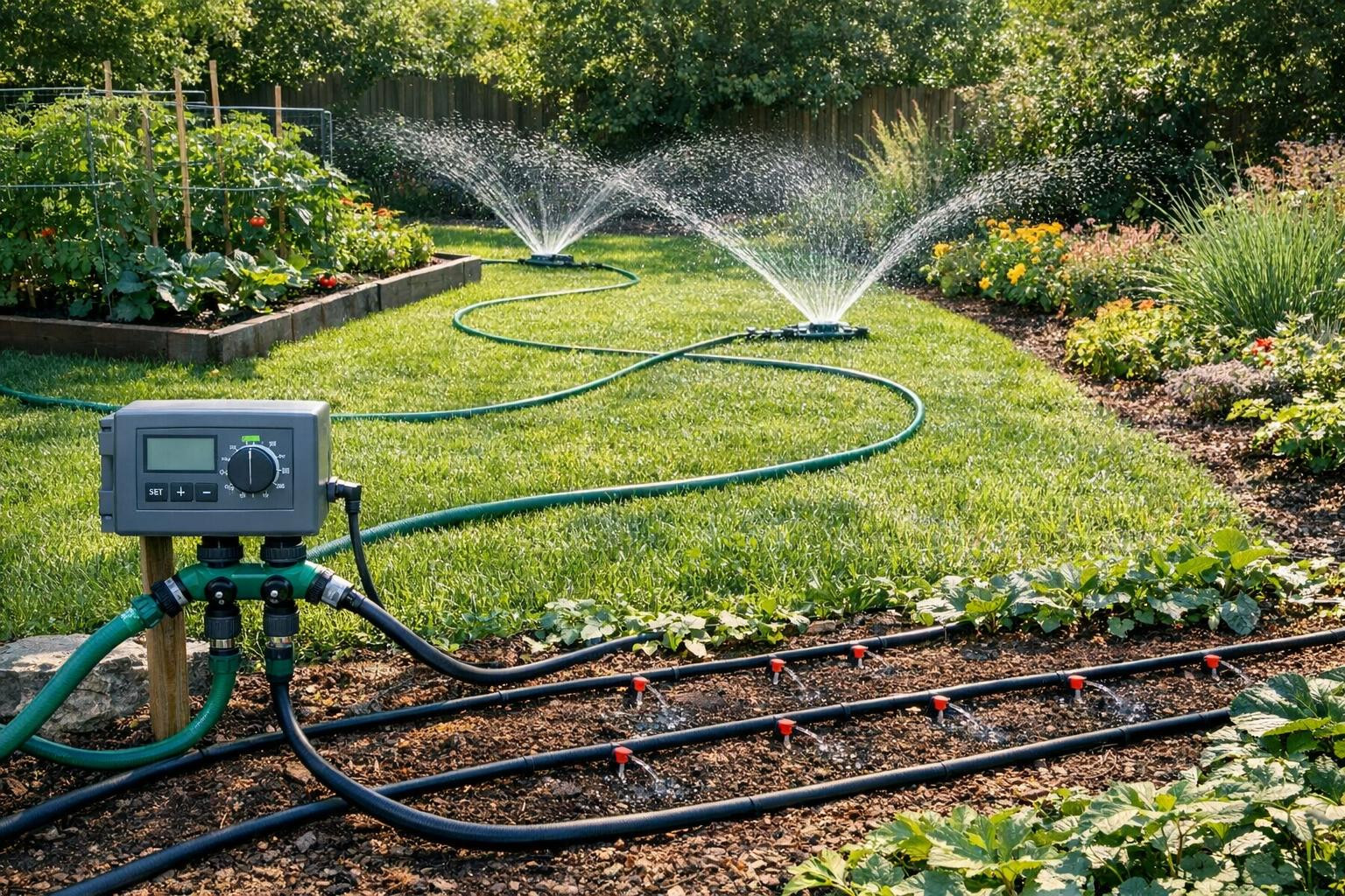 Automatic irrigation  provides a smart, reliable and water-saving solution for gardens, greening projects and farmhouses. Solutions range from fully automatic  