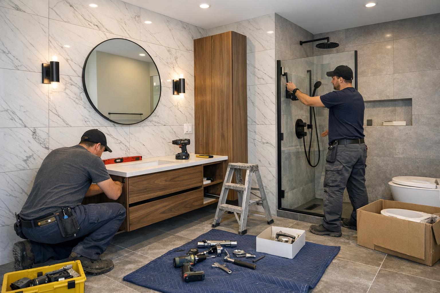 Functional bathroom from start to finish < The installation ...