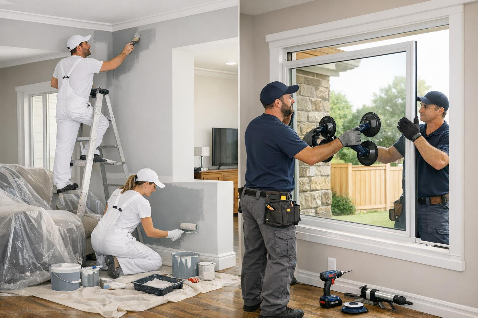 Full solution for interior and exterior finishing and glass installation ...