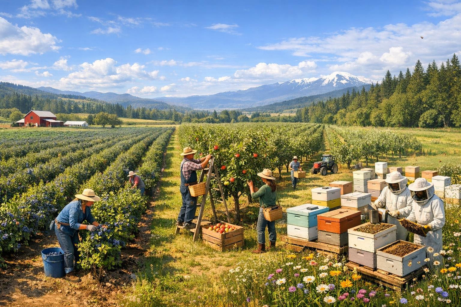 Integrated fruit and berry care combines strawberry growing, apple ...