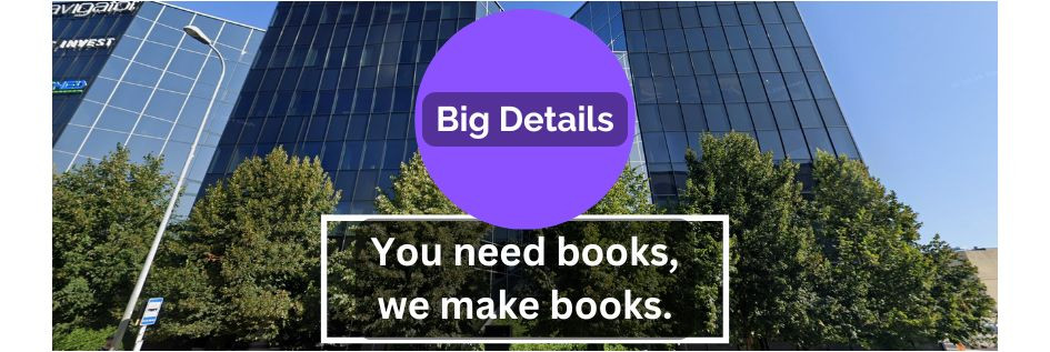 In BIGDETAILS OÜ we use we use paper and ink to produce a book, but we also use creativity of the autors. We are and enterprise that produces books for other