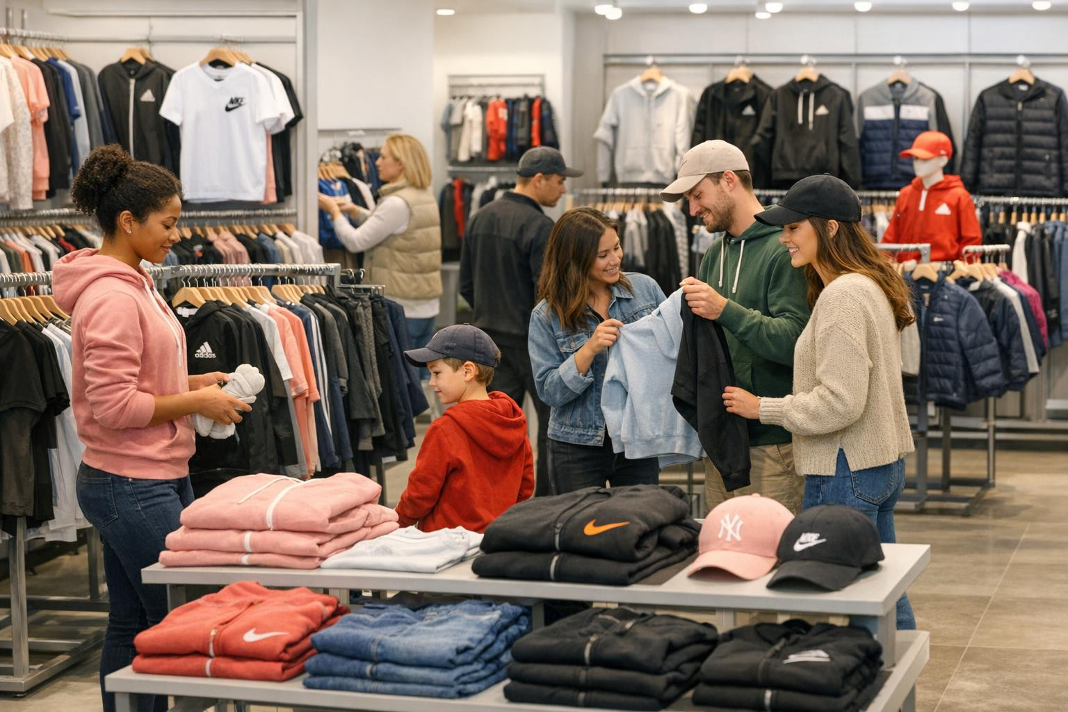 Brand clothing brings together well-known brand dresses, tops, sweaters, trousers and outdoor clothes for women, men and children, offering style for every day 