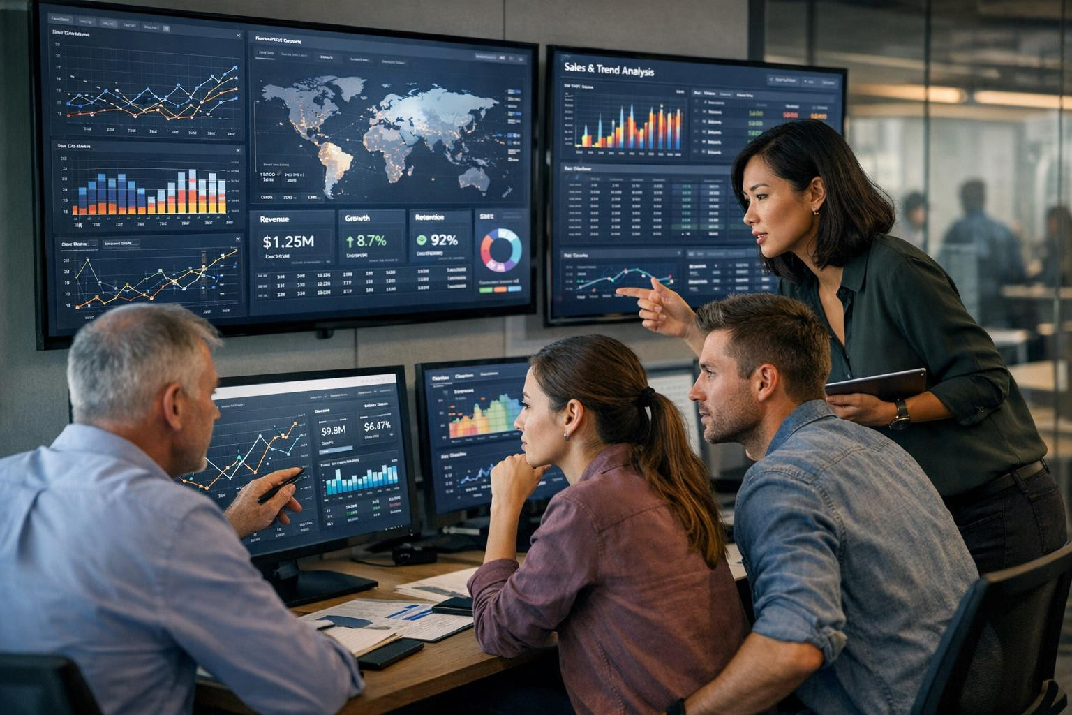 Data-based management leading to results   Business Analytics  combines deep data analysis, clear decision-making analysis and measurable performance measures t