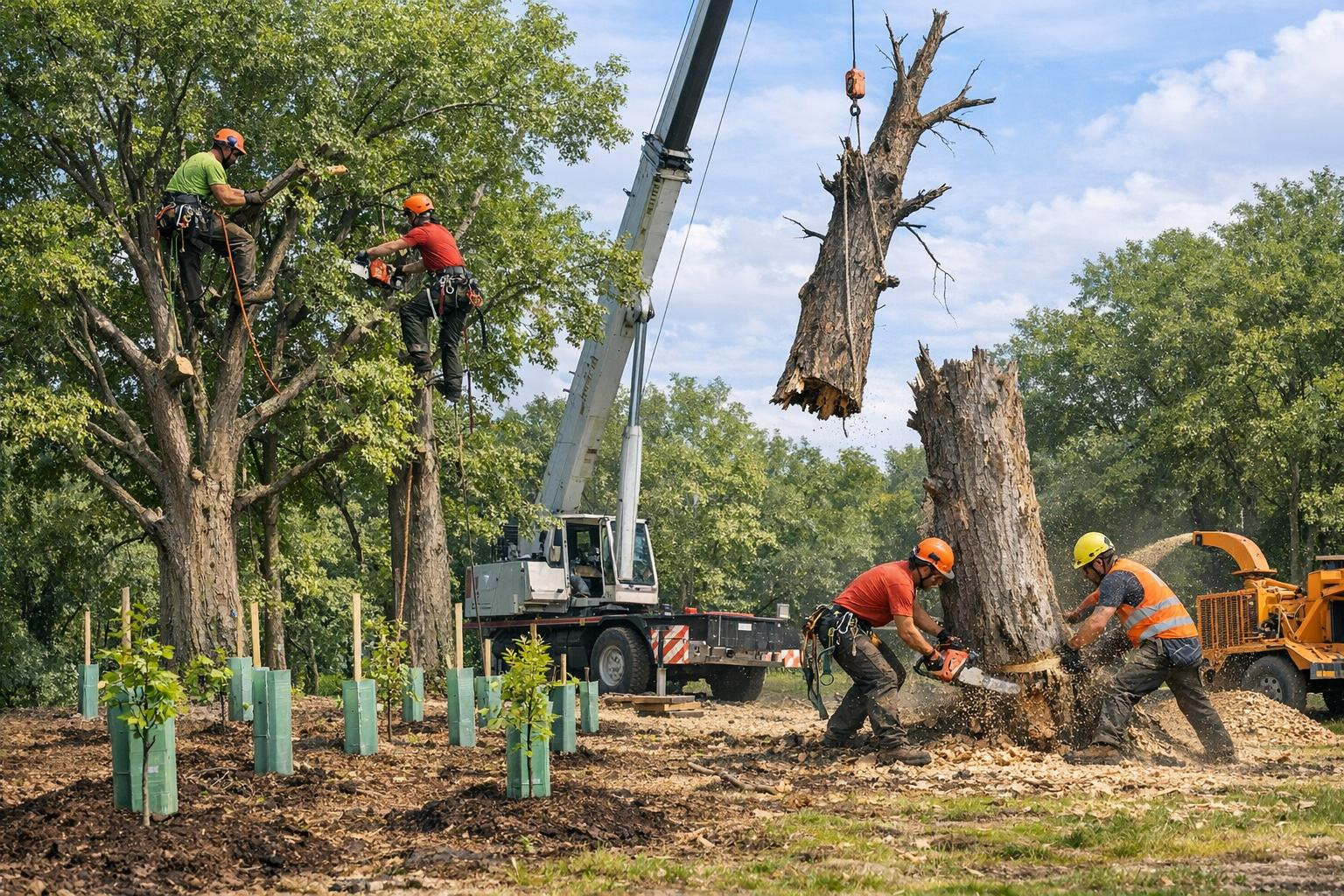 Complete maintenance of trees for safety and viability    Professional and targeted approach ensures safety, beauty and long-term plant welfare. Timely   prunin