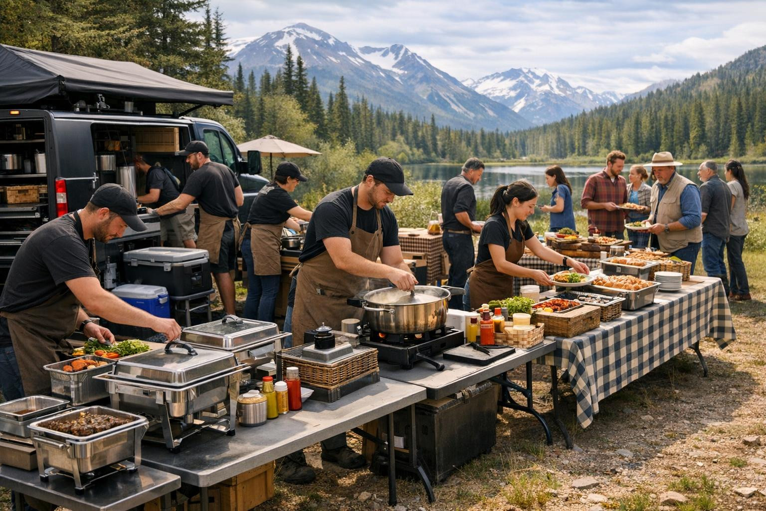 On-site catering that makes the event safe and memorable   On-site catering  covers the whole process from full installation to the last meal, ensuring that eac