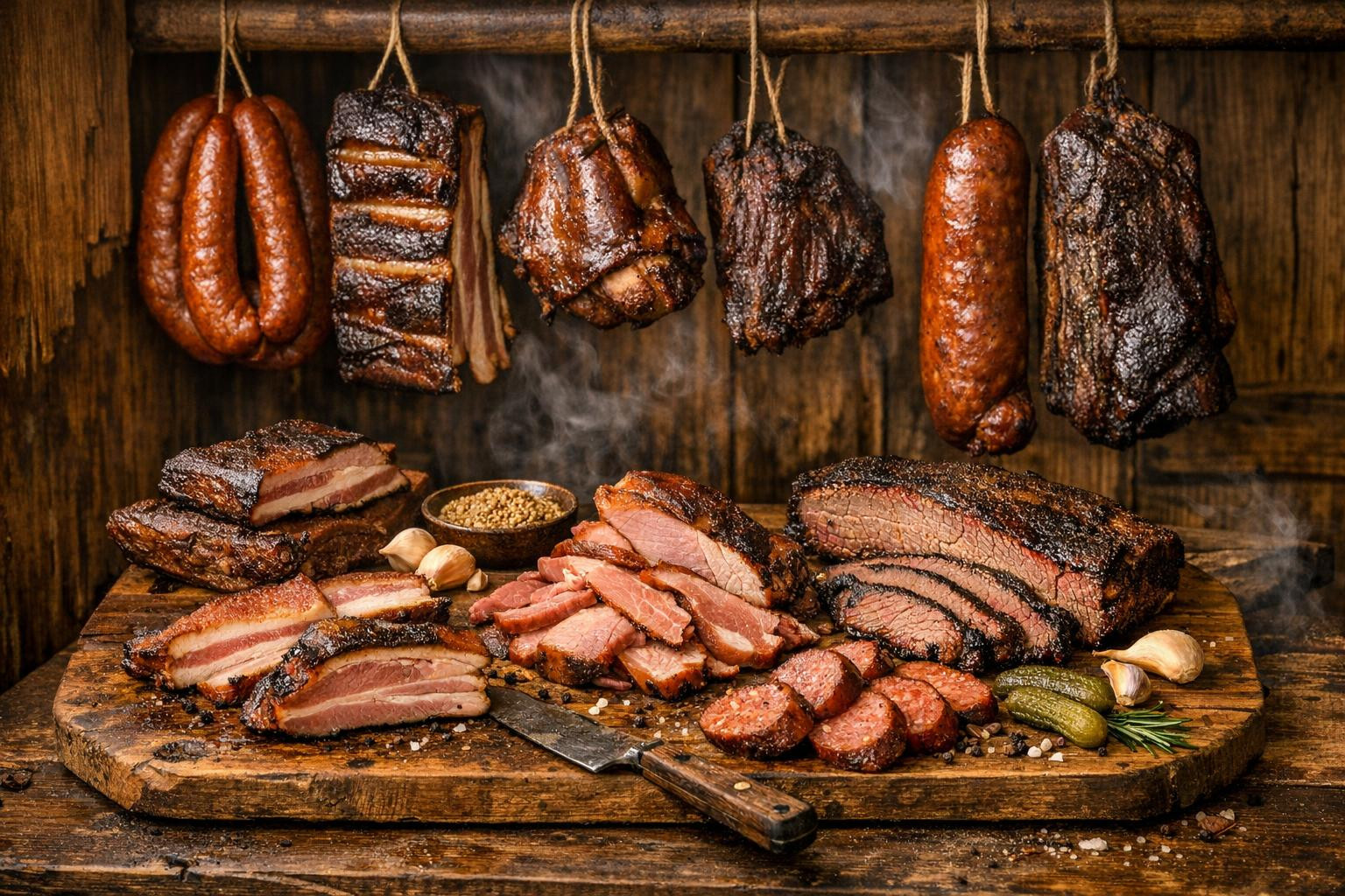 Authentic smoked meat with a tradition of farm smoke    Family smoked meat brings to the table a clean and rich taste resulting from cooperation between slow fa