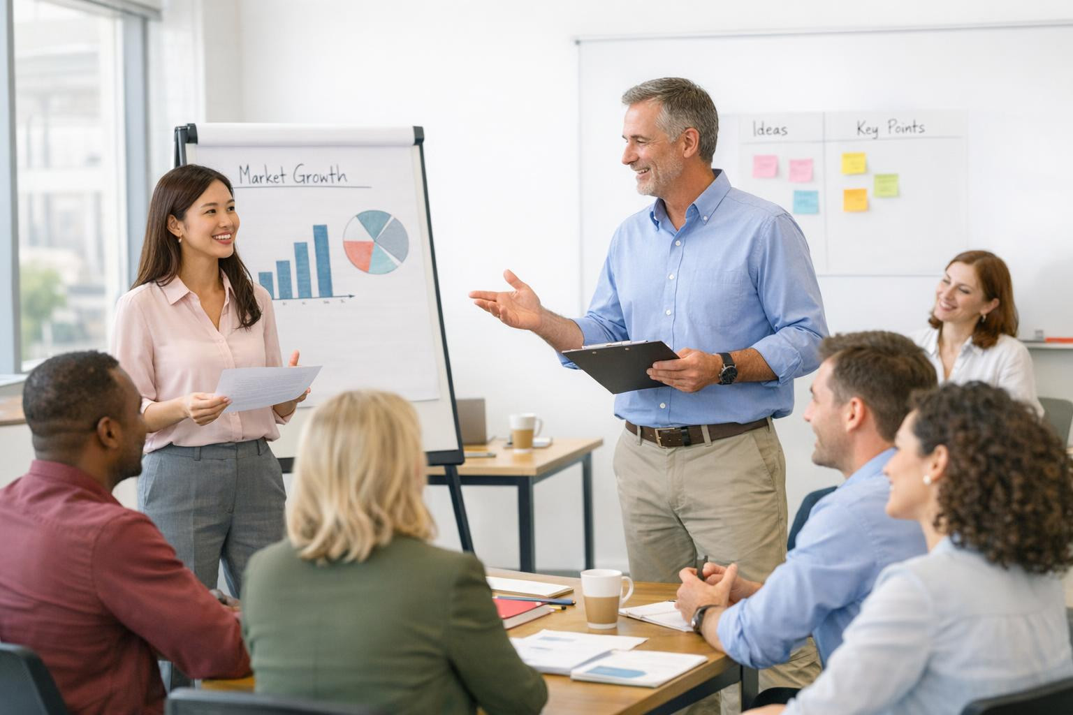 Classroom training  has been instructed, practical group training for teams focusing on clear presentation style, smooth group work and better internal communic