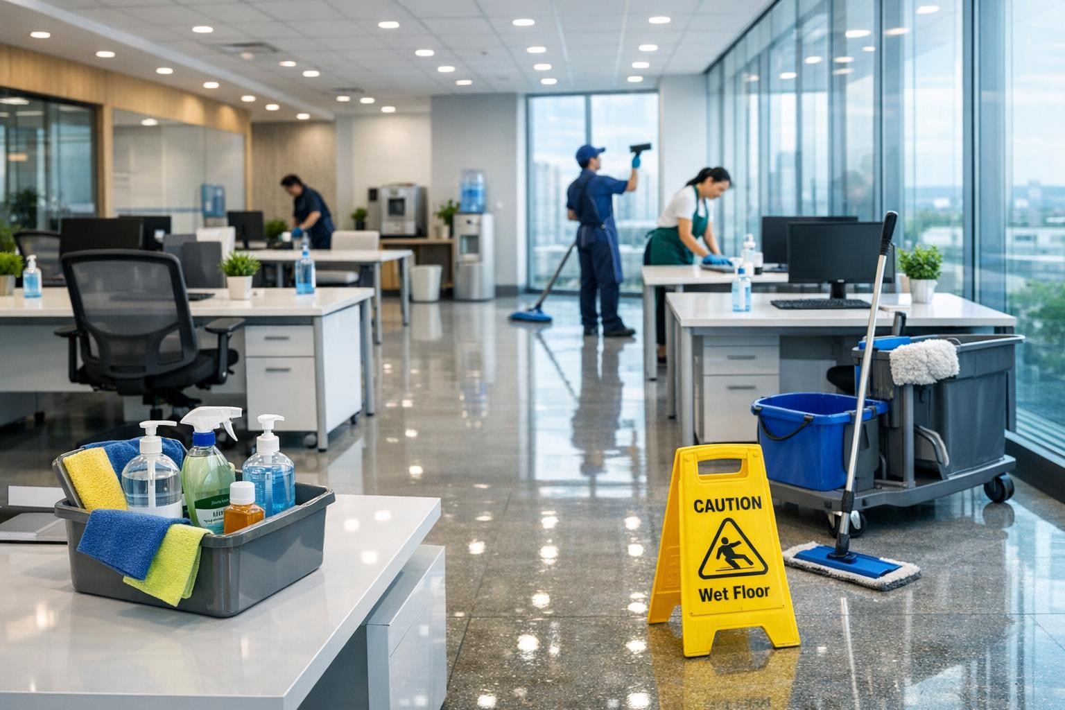 Purity, comfort and trust - solution for every business area    < Cleaning and maintenance  offers a comprehensive approach to maintaining the working enviro