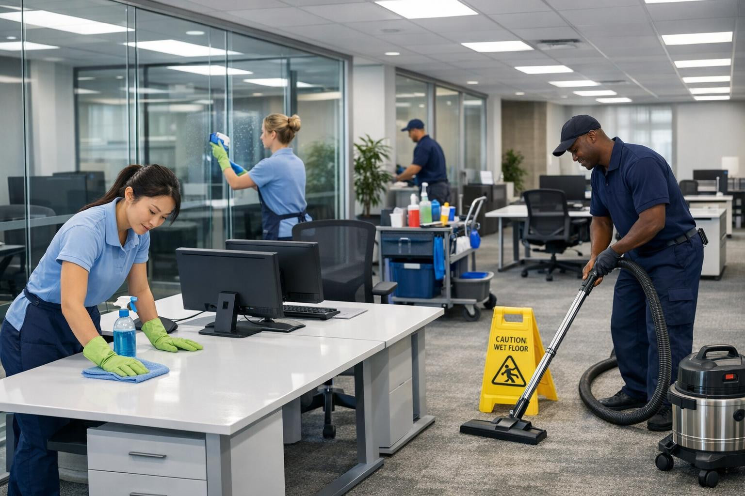 Purity that supports business and employee health     Regular and high-quality cleaning of commercial buildings ensures a clean and functional environment that 